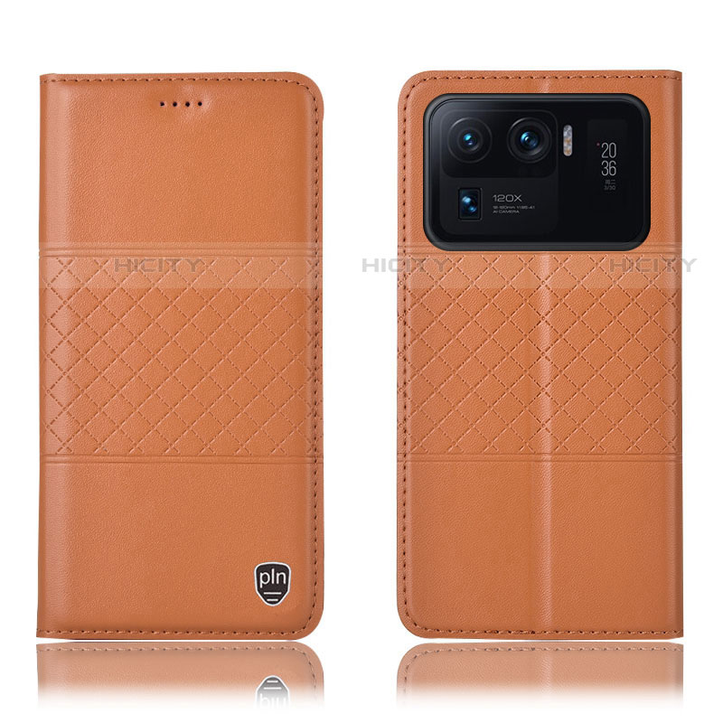 Custodia Portafoglio In Pelle Cover con Supporto H04P per Xiaomi Mi 11 Ultra 5G Arancione