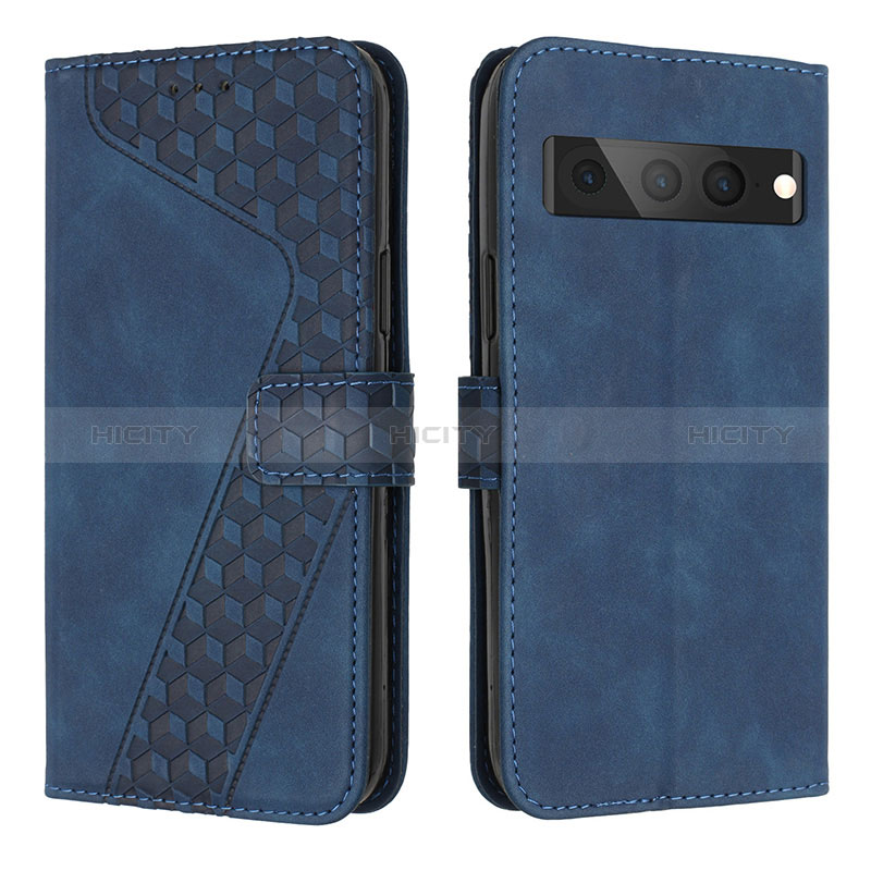 Custodia Portafoglio In Pelle Cover con Supporto H04X per Google Pixel 7 Pro 5G Blu