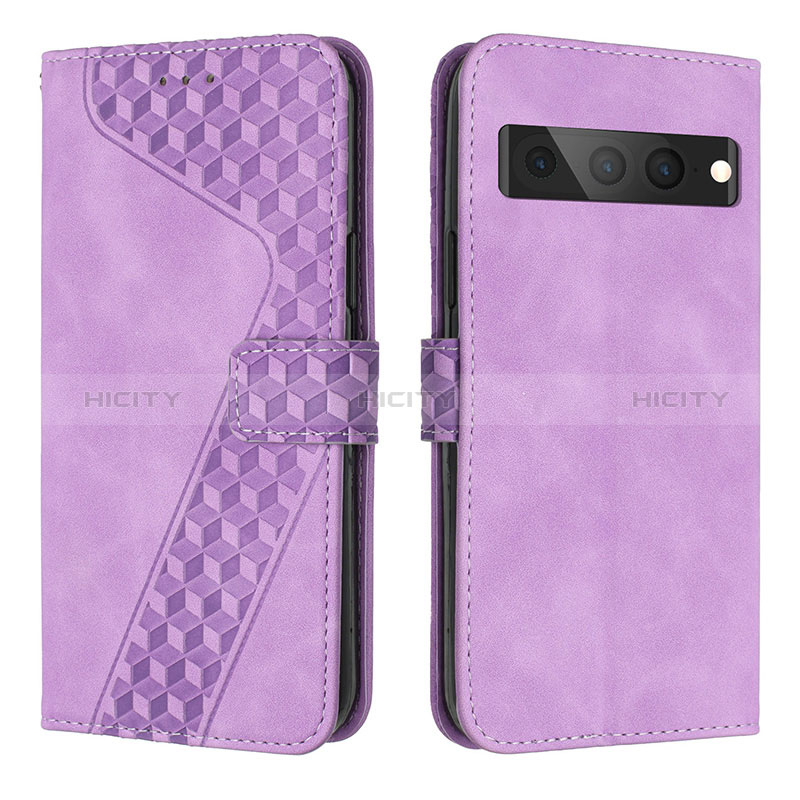 Custodia Portafoglio In Pelle Cover con Supporto H04X per Google Pixel 7 Pro 5G Viola