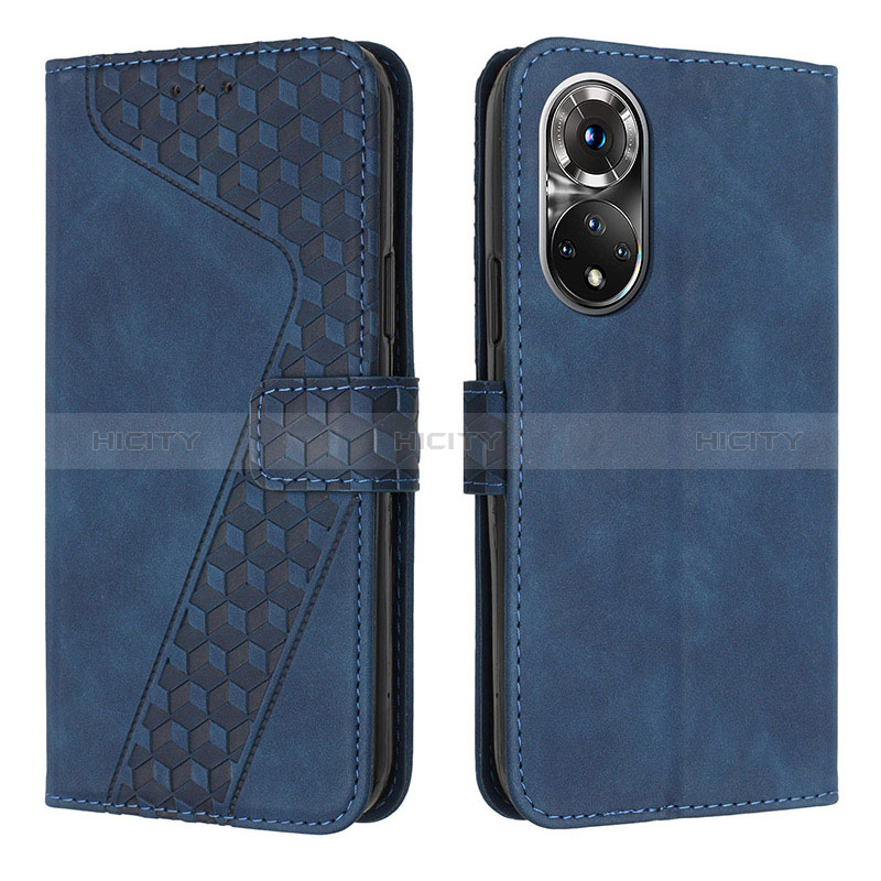 Custodia Portafoglio In Pelle Cover con Supporto H04X per Huawei Honor 50 Pro 5G Blu