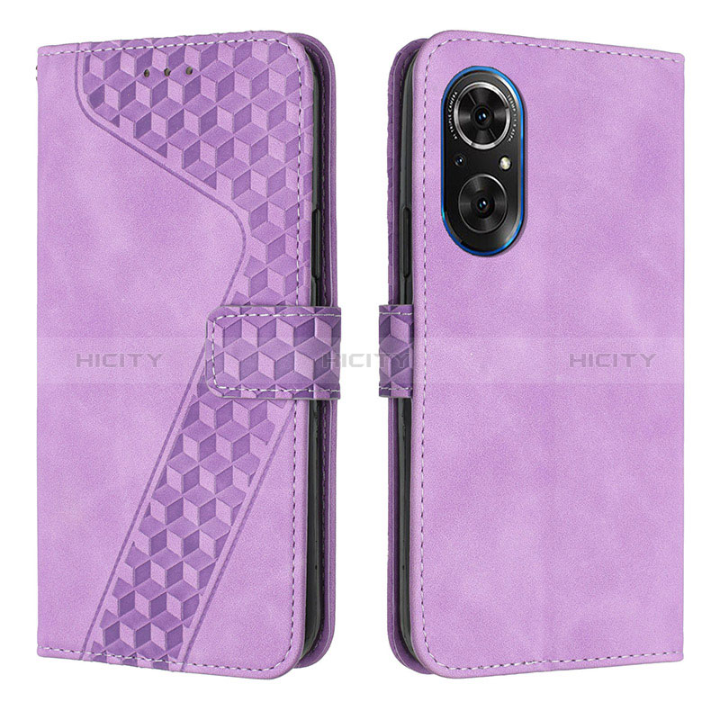 Custodia Portafoglio In Pelle Cover con Supporto H04X per Huawei Honor 50 SE 5G Viola