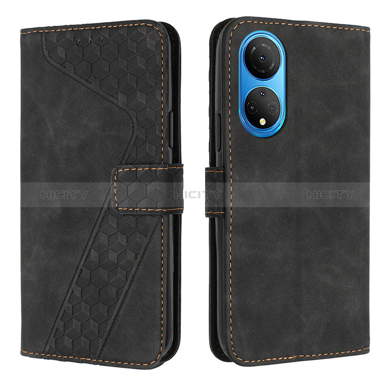 Custodia Portafoglio In Pelle Cover con Supporto H04X per Huawei Honor X7 Nero