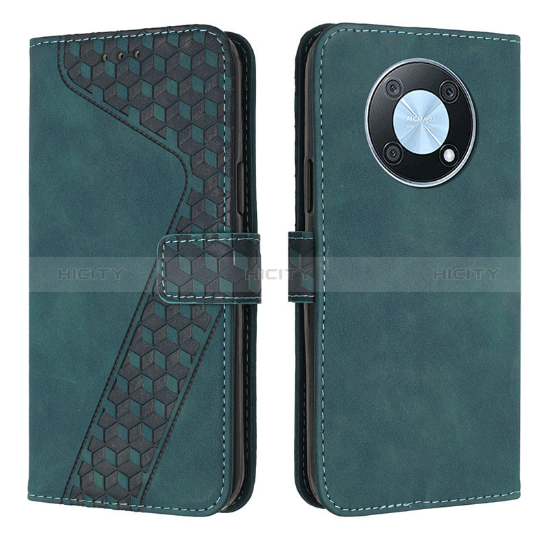 Custodia Portafoglio In Pelle Cover con Supporto H04X per Huawei Nova Y90 Verde