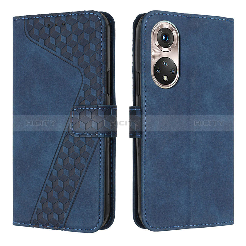 Custodia Portafoglio In Pelle Cover con Supporto H04X per Huawei P50 Pro Blu