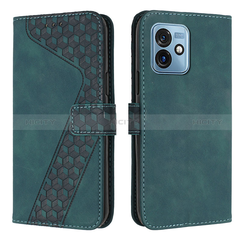 Custodia Portafoglio In Pelle Cover con Supporto H04X per Motorola Moto G 5G (2023) Verde