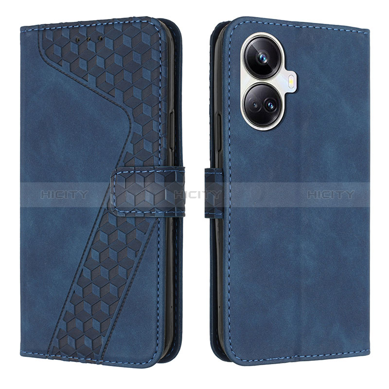 Custodia Portafoglio In Pelle Cover con Supporto H04X per Realme 10 Pro+ Plus 5G Blu