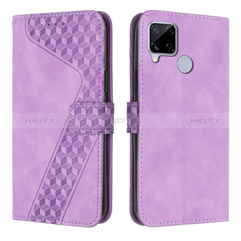 Custodia Portafoglio In Pelle Cover con Supporto H04X per Realme 7i RMX2193 Viola