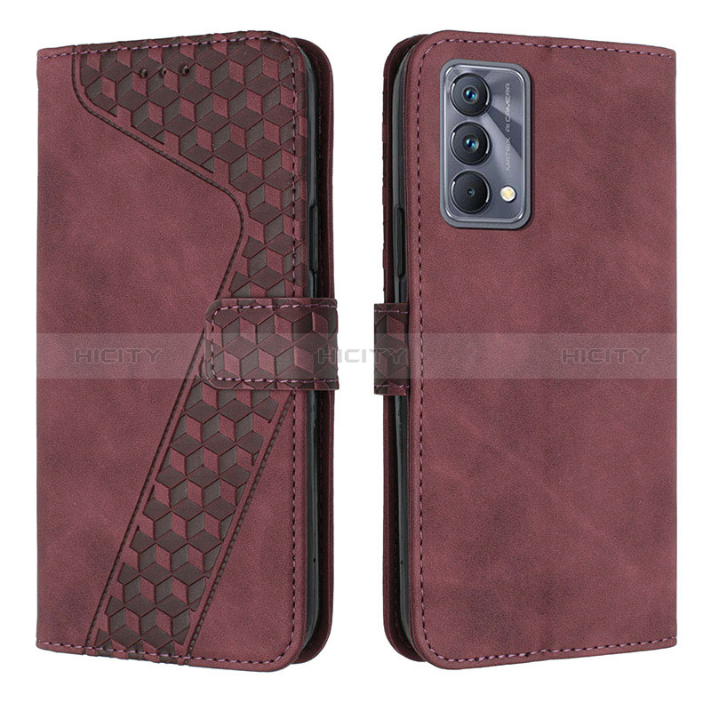 Custodia Portafoglio In Pelle Cover con Supporto H04X per Realme GT Master 5G Rosso