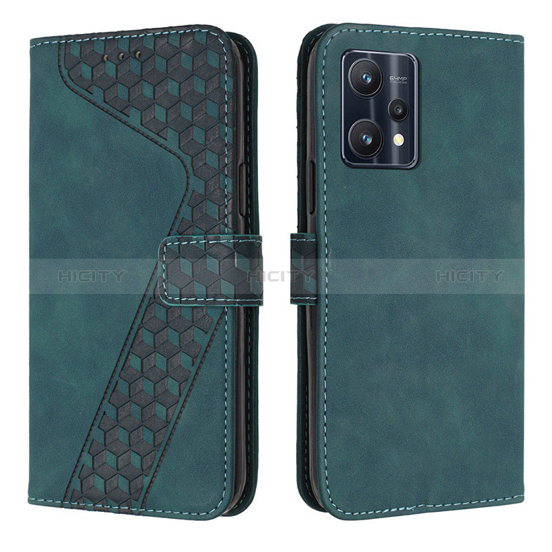 Custodia Portafoglio In Pelle Cover con Supporto H04X per Realme Q5 5G Verde