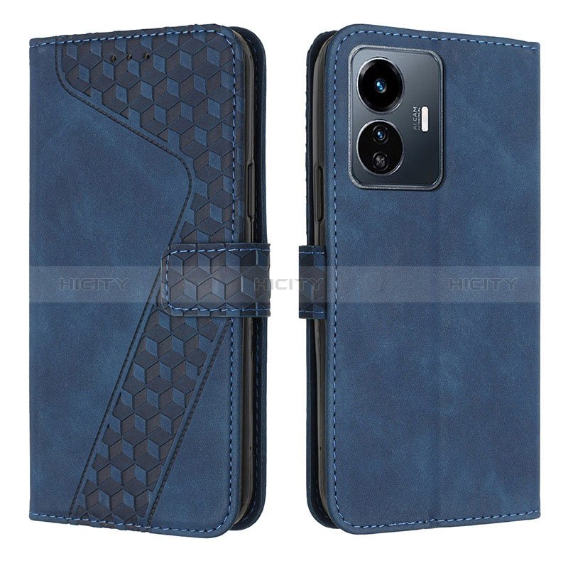 Custodia Portafoglio In Pelle Cover con Supporto H04X per Vivo Y77e t1 Blu