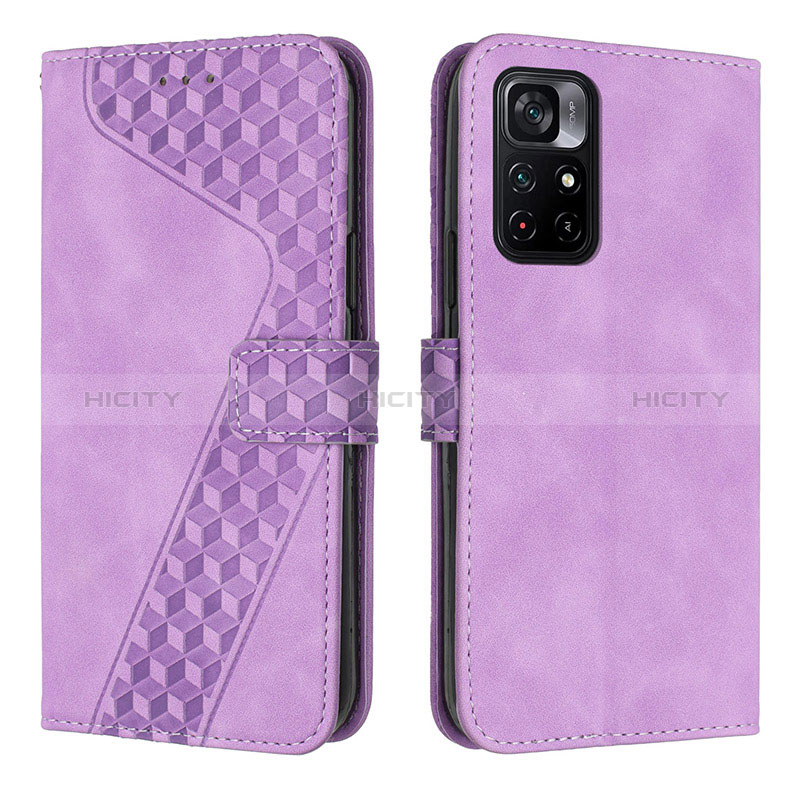 Custodia Portafoglio In Pelle Cover con Supporto H04X per Xiaomi Poco M4 Pro 5G Viola