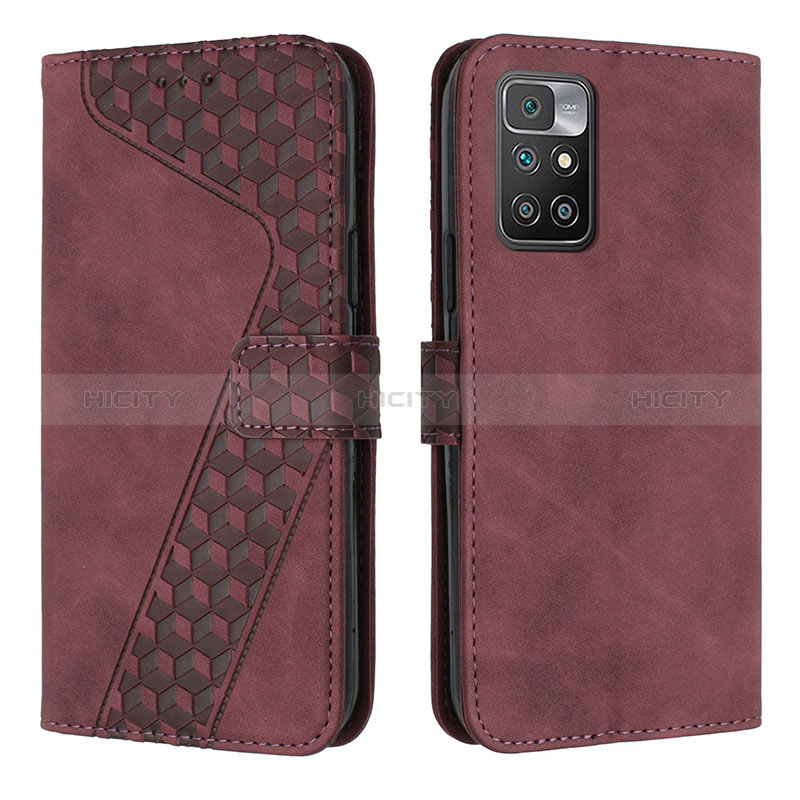 Custodia Portafoglio In Pelle Cover con Supporto H04X per Xiaomi Redmi 10 4G Rosso Rosa