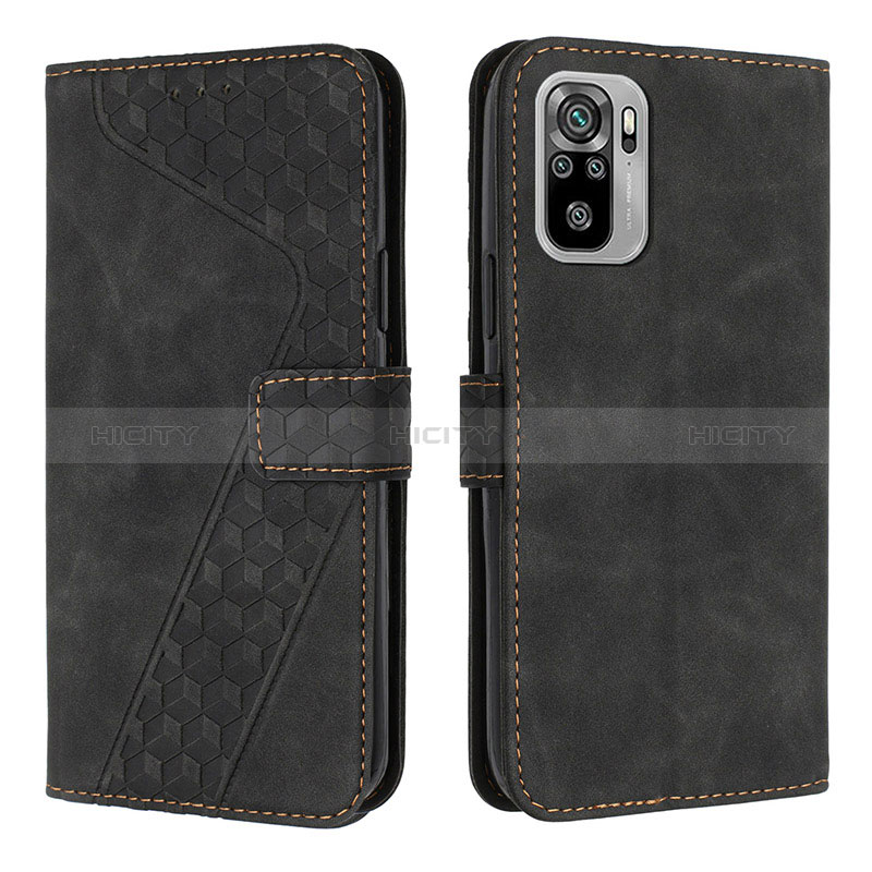 Custodia Portafoglio In Pelle Cover con Supporto H04X per Xiaomi Redmi Note 10 4G Nero