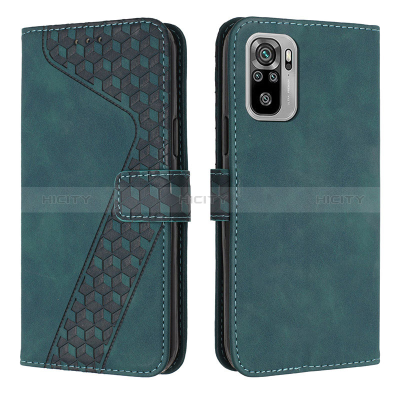 Custodia Portafoglio In Pelle Cover con Supporto H04X per Xiaomi Redmi Note 10 4G Verde