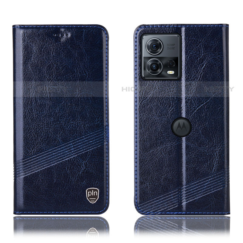 Custodia Portafoglio In Pelle Cover con Supporto H05P per Motorola Moto Edge 30 Fusion 5G Blu