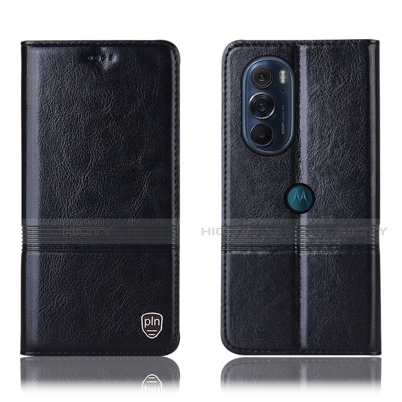 Custodia Portafoglio In Pelle Cover con Supporto H05P per Motorola Moto Edge 30 Pro 5G Nero