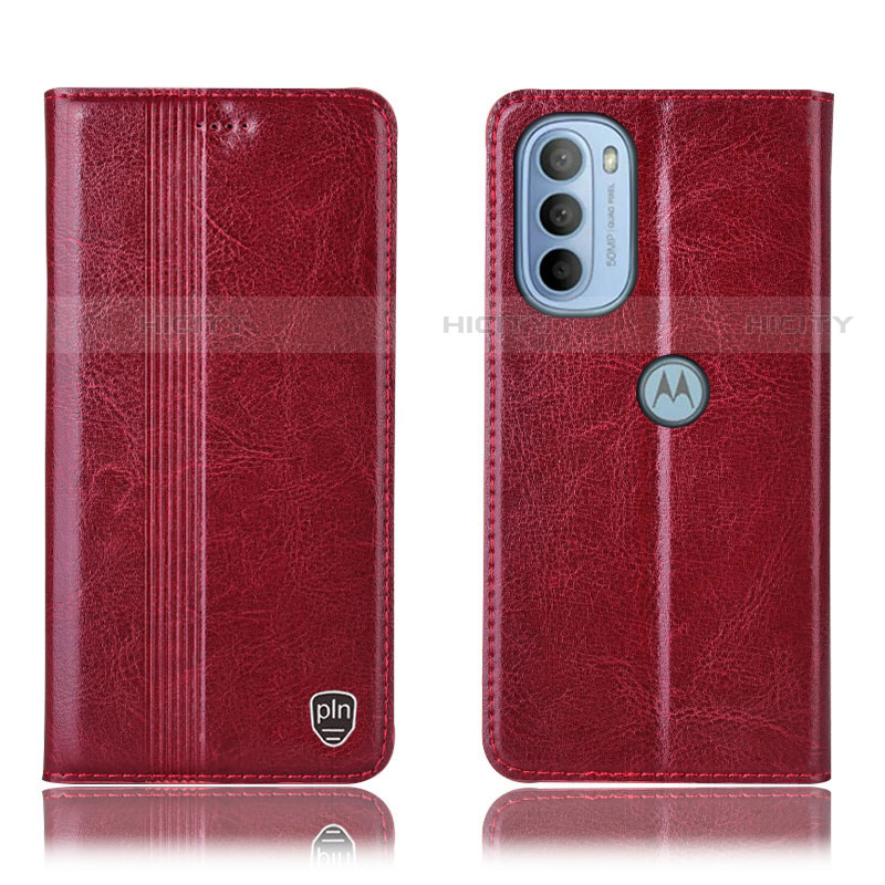 Custodia Portafoglio In Pelle Cover con Supporto H05P per Motorola Moto G41 Rosso