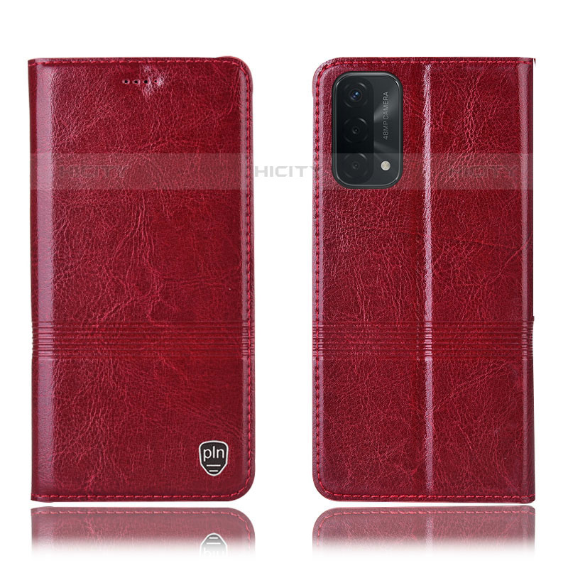 Custodia Portafoglio In Pelle Cover con Supporto H05P per OnePlus Nord N200 5G Rosso