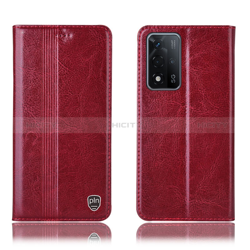 Custodia Portafoglio In Pelle Cover con Supporto H05P per Oppo A93s 5G Rosso