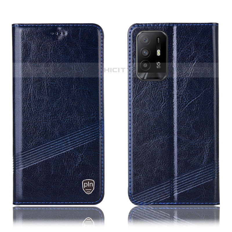 Custodia Portafoglio In Pelle Cover con Supporto H05P per Oppo Reno5 Z 5G Blu