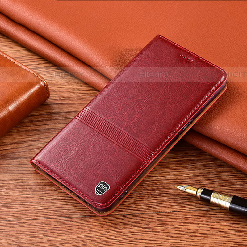 Custodia Portafoglio In Pelle Cover con Supporto H05P per Samsung Galaxy A03s Rosso