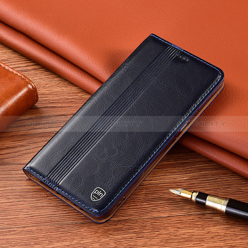 Custodia Portafoglio In Pelle Cover con Supporto H05P per Samsung Galaxy M12 Blu