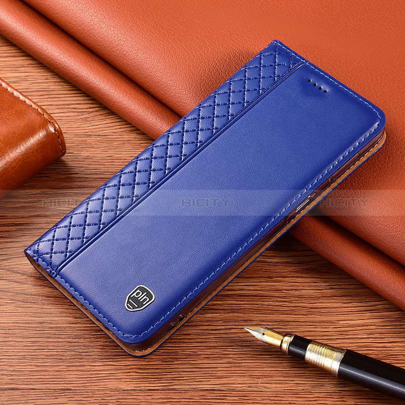 Custodia Portafoglio In Pelle Cover con Supporto H05P per Samsung Galaxy S24 Ultra 5G Blu