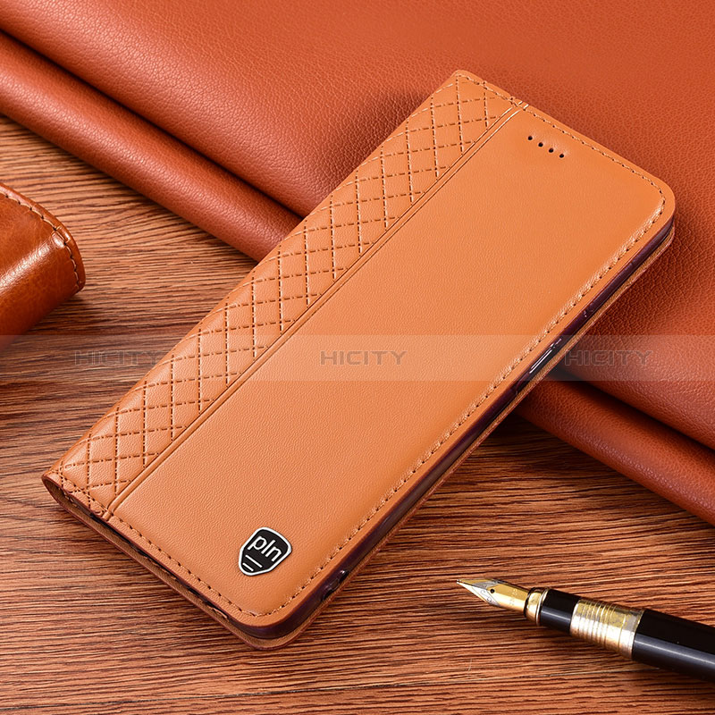 Custodia Portafoglio In Pelle Cover con Supporto H05P per Samsung Galaxy S25 Ultra 5G Arancione