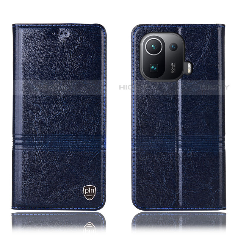 Custodia Portafoglio In Pelle Cover con Supporto H05P per Xiaomi Mi 11 Pro 5G Blu