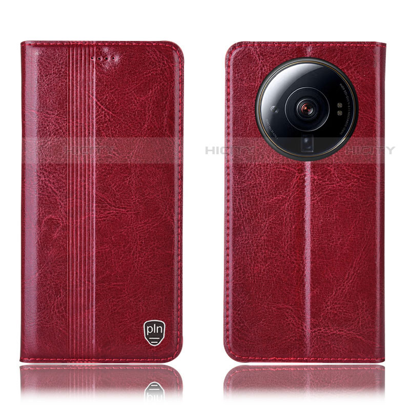 Custodia Portafoglio In Pelle Cover con Supporto H05P per Xiaomi Mi 12 Ultra 5G Rosso