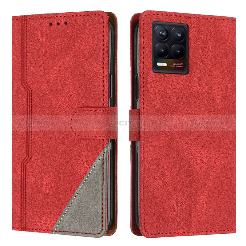 Custodia Portafoglio In Pelle Cover con Supporto H05X per Realme 8 Pro Rosso