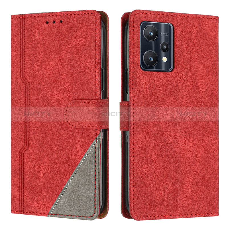 Custodia Portafoglio In Pelle Cover con Supporto H05X per Realme 9 4G Rosso