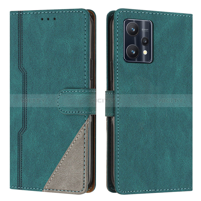 Custodia Portafoglio In Pelle Cover con Supporto H05X per Realme 9 Pro 5G Verde