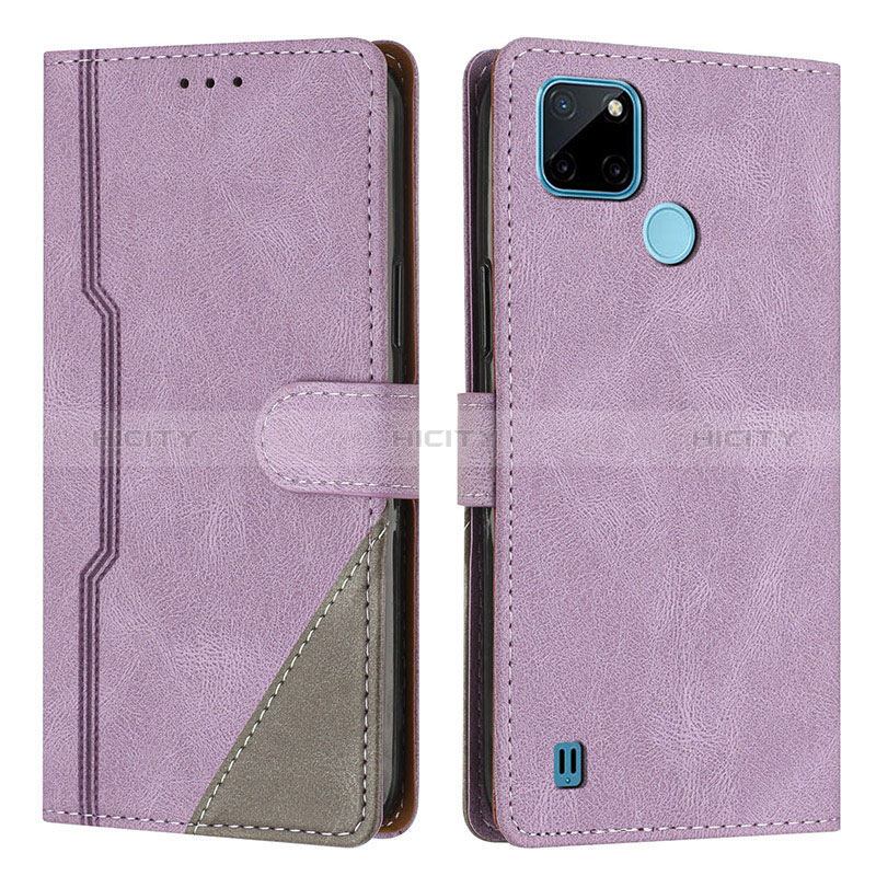 Custodia Portafoglio In Pelle Cover con Supporto H05X per Realme C25Y India Viola