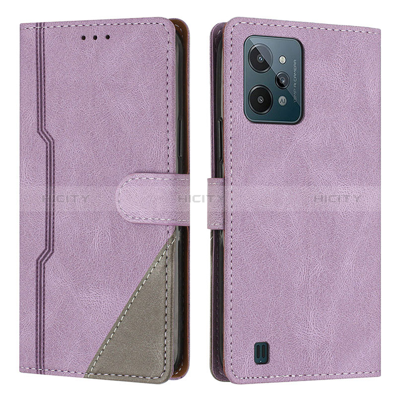 Custodia Portafoglio In Pelle Cover con Supporto H05X per Realme C31 Viola