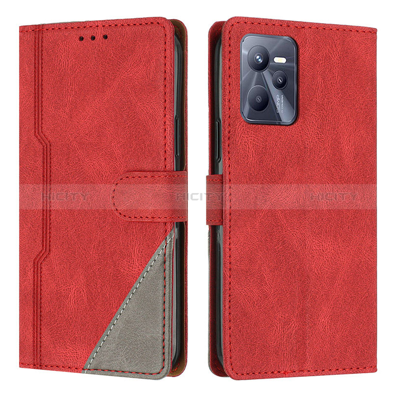 Custodia Portafoglio In Pelle Cover con Supporto H05X per Realme Narzo 50A Prime Rosso