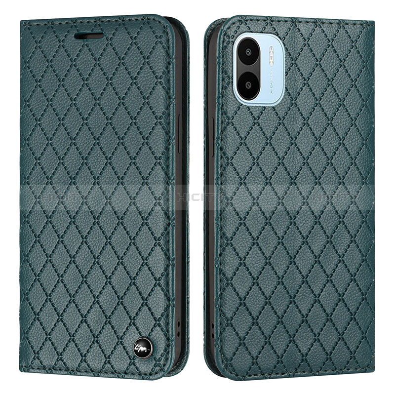 Custodia Portafoglio In Pelle Cover con Supporto H05X per Xiaomi Redmi A2 Plus Verde