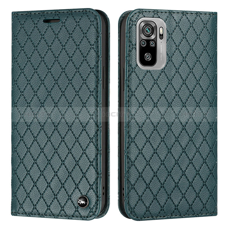 Custodia Portafoglio In Pelle Cover con Supporto H05X per Xiaomi Redmi Note 10 4G Verde