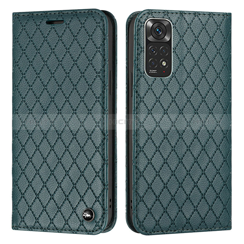 Custodia Portafoglio In Pelle Cover con Supporto H05X per Xiaomi Redmi Note 11S 4G Verde