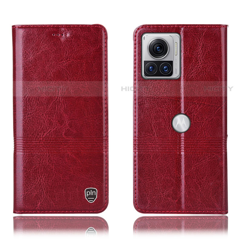 Custodia Portafoglio In Pelle Cover con Supporto H06P per Motorola Moto Edge 30 Ultra 5G Rosso