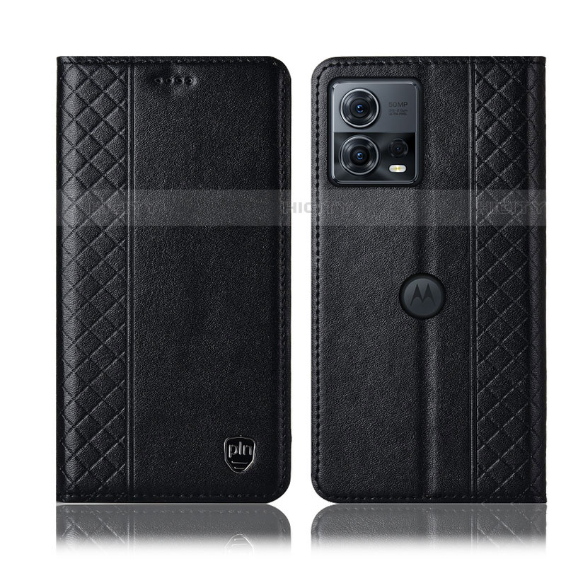 Custodia Portafoglio In Pelle Cover con Supporto H06P per Motorola Moto Edge S30 Pro 5G Nero