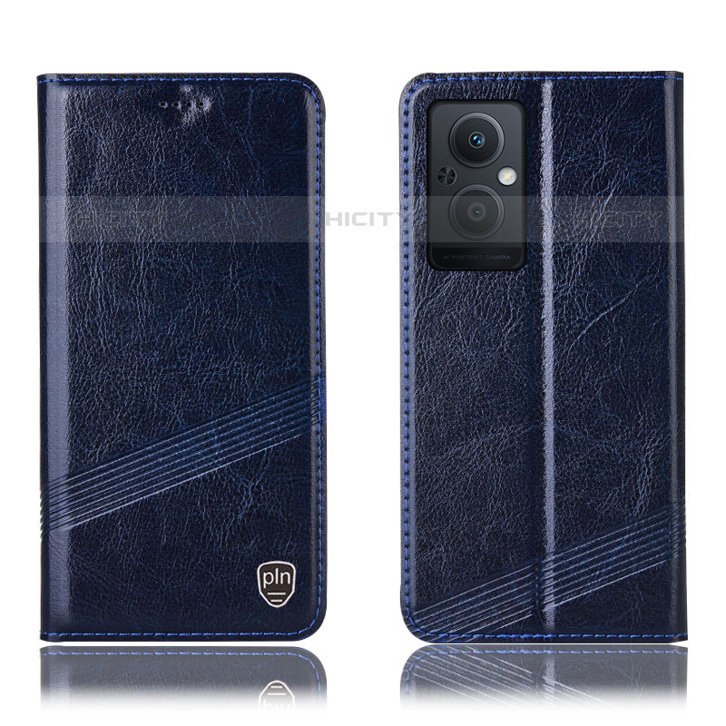 Custodia Portafoglio In Pelle Cover con Supporto H06P per OnePlus Nord N20 5G Blu