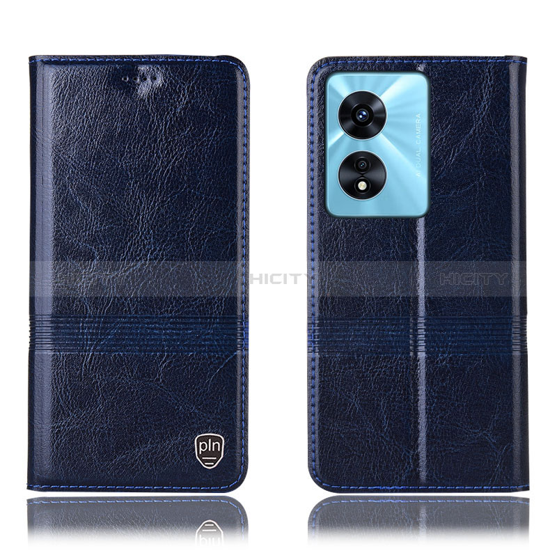 Custodia Portafoglio In Pelle Cover con Supporto H06P per Oppo A1 5G Blu