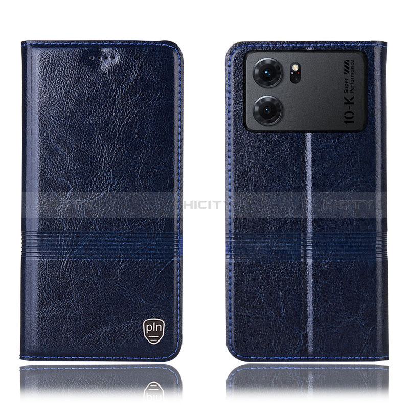 Custodia Portafoglio In Pelle Cover con Supporto H06P per Oppo K10 5G Blu