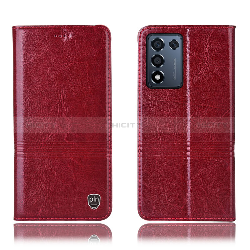 Custodia Portafoglio In Pelle Cover con Supporto H06P per Realme Q3t 5G Rosso