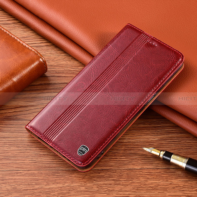 Custodia Portafoglio In Pelle Cover con Supporto H06P per Samsung Galaxy F02S SM-E025F Rosso