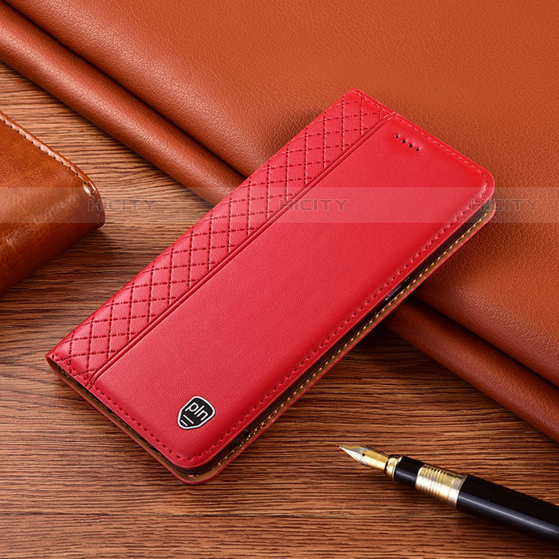 Custodia Portafoglio In Pelle Cover con Supporto H07P per Motorola Moto Edge 20 Pro 5G Rosso