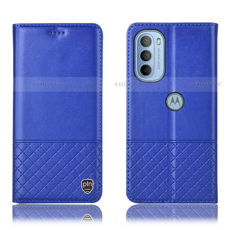 Custodia Portafoglio In Pelle Cover con Supporto H07P per Motorola Moto G41 Blu