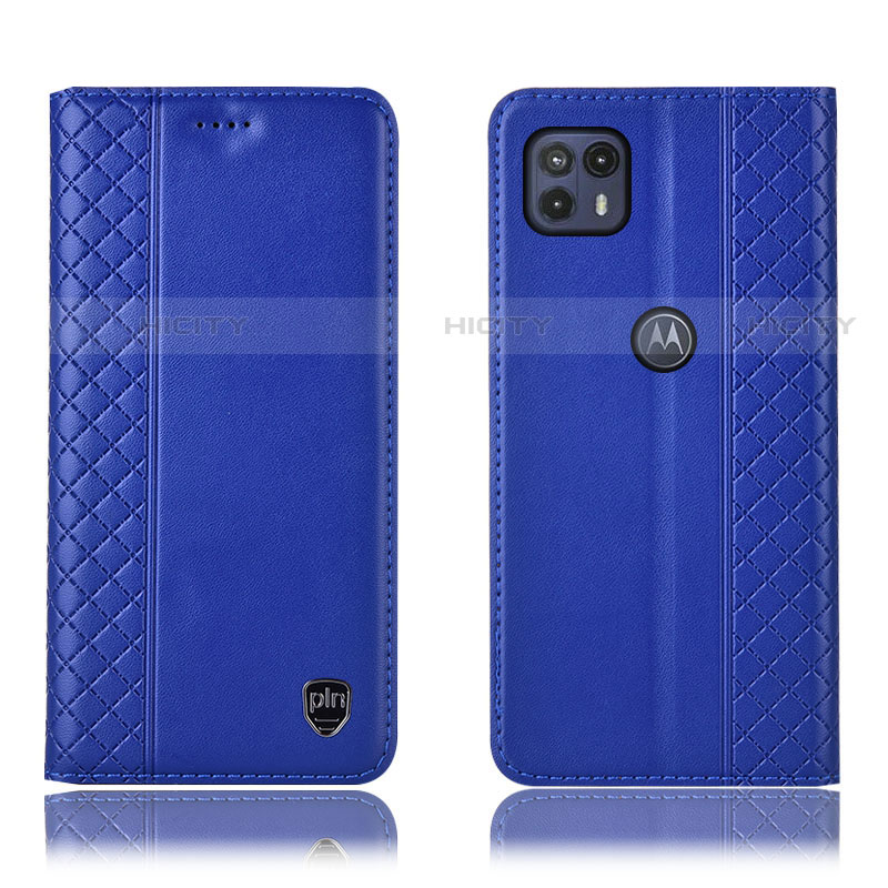 Custodia Portafoglio In Pelle Cover con Supporto H07P per Motorola Moto G50 5G Blu