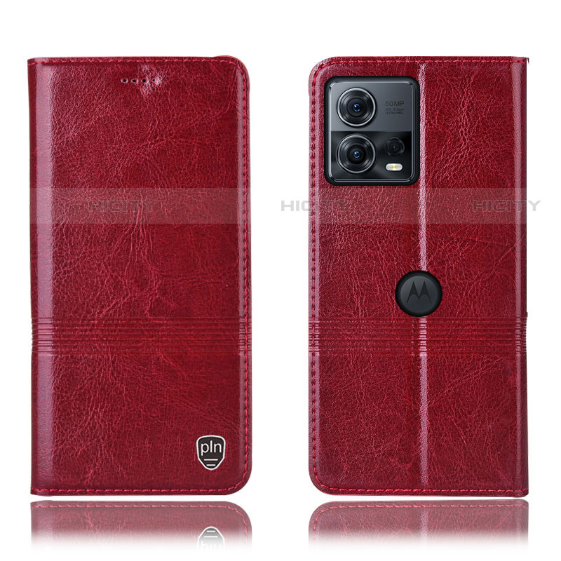 Custodia Portafoglio In Pelle Cover con Supporto H07P per Motorola Moto S30 Pro 5G Rosso